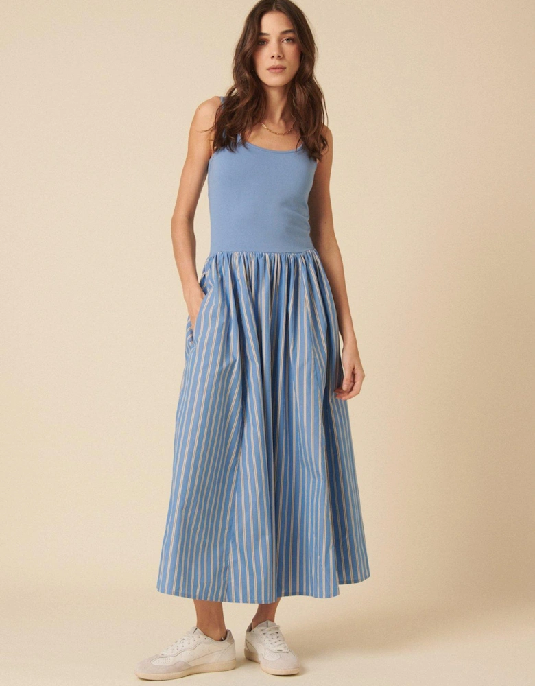 Colorado Stripe Midi Dress - Blue