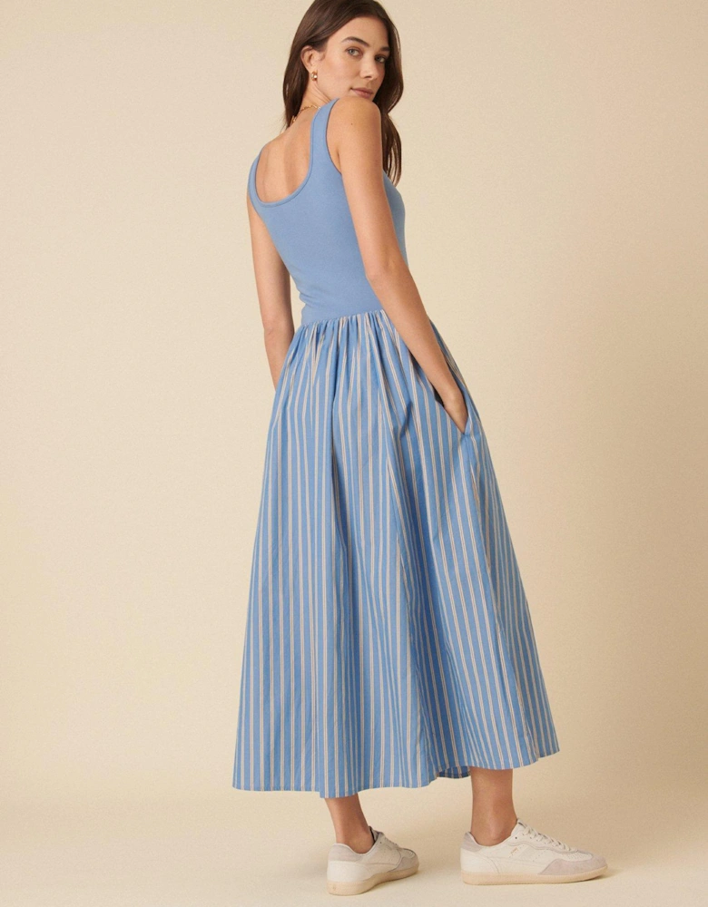Colorado Stripe Midi Dress - Blue