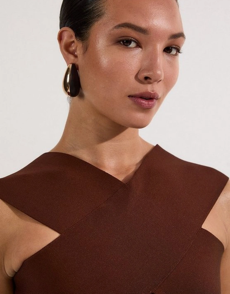 Bandage Textured Cross Front Swimsuit