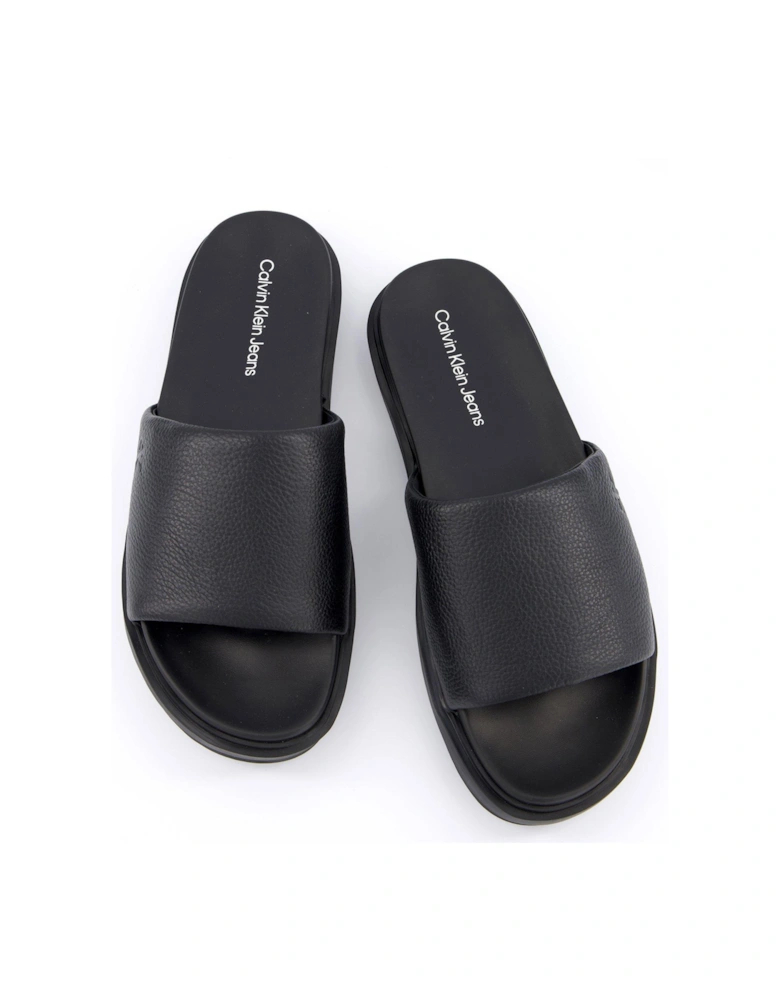 Flat Molded Logo Sliders - Black
