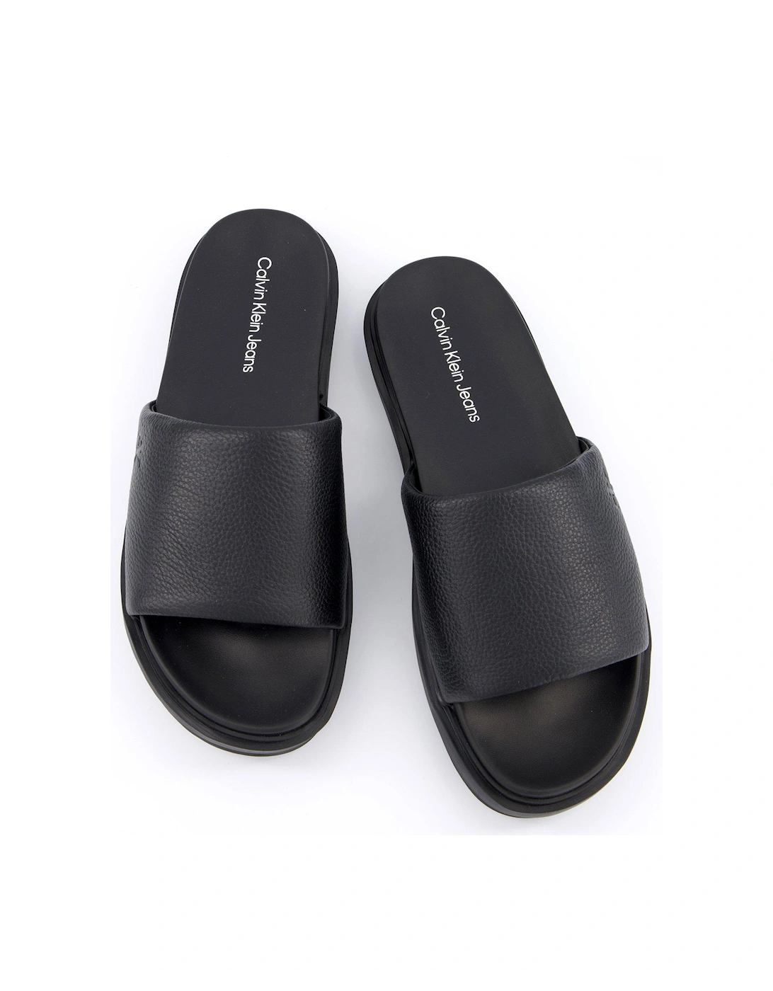 Flat Molded Logo Sliders - Black