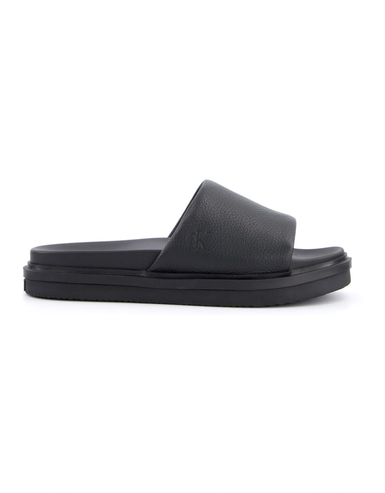 Flat Molded Logo Sliders - Black