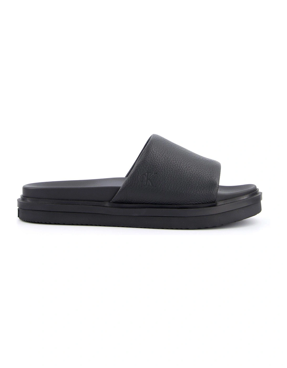 Flat Molded Logo Sliders - Black