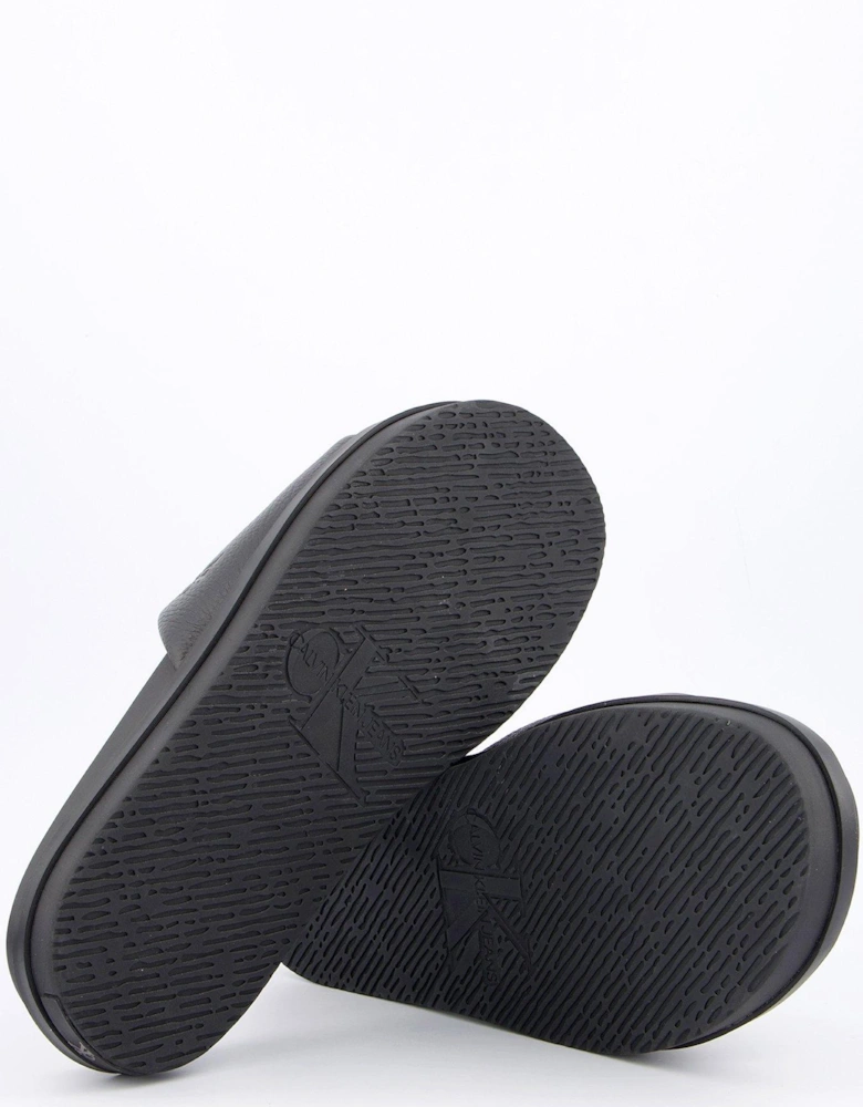 Flat Molded Logo Sliders - Black