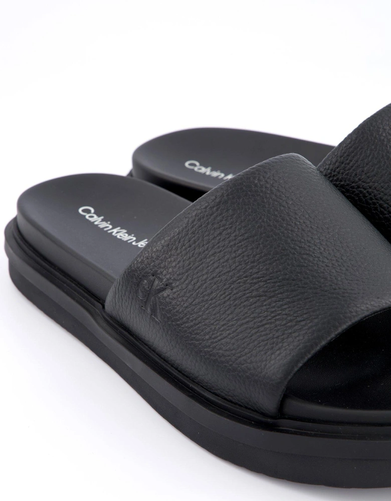 Flat Molded Logo Sliders - Black