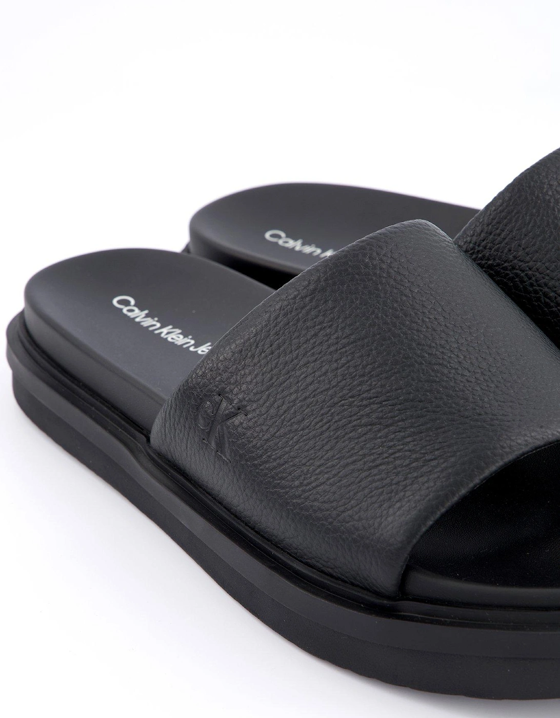 Flat Molded Logo Sliders - Black