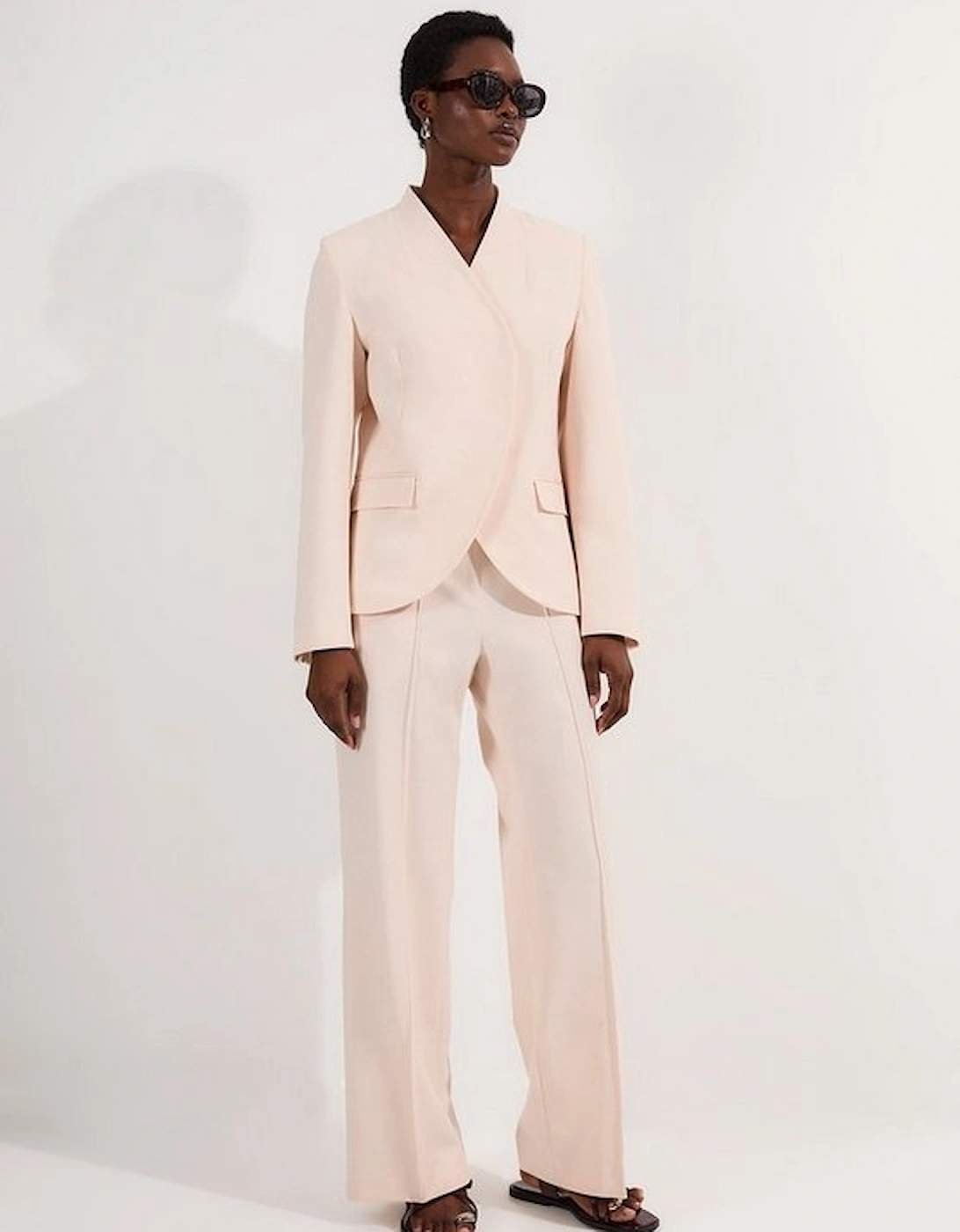 Compact Stretch Asymmetric Single Breasted Tailored Blazer, 4 of 3