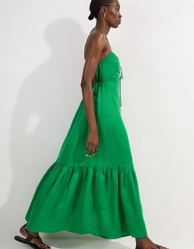 Viscose Linen Woven Maxi Beach Dress