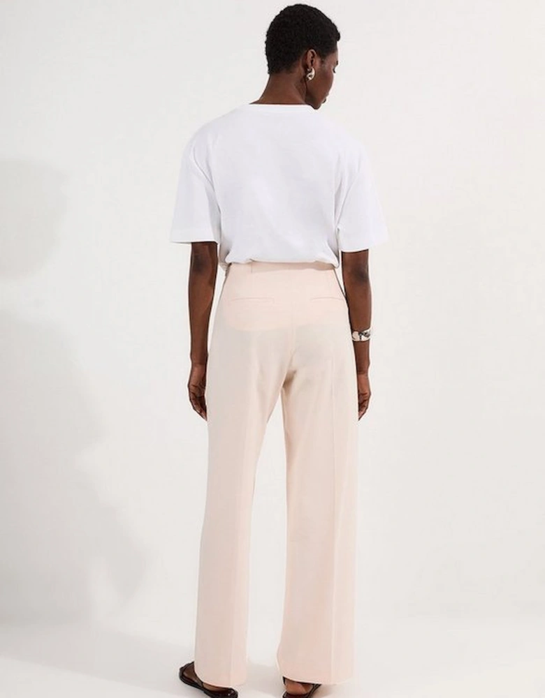 Compact Stretch Pocket Detail Tailored Wide Leg Trouser