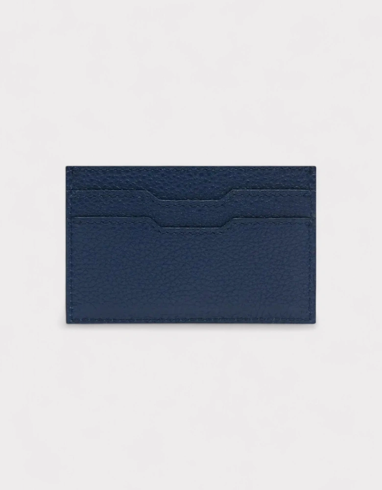 Iconic Embossed Leather Card Holder 'Navy'