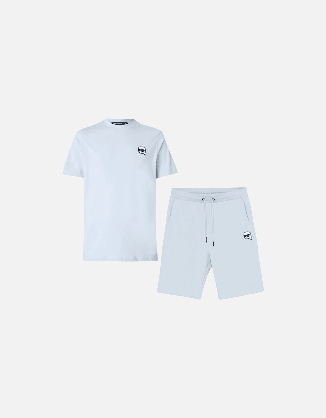 Cotton Doll Badge Pastel Blue T-Shirt/Shorts Set, 8 of 7