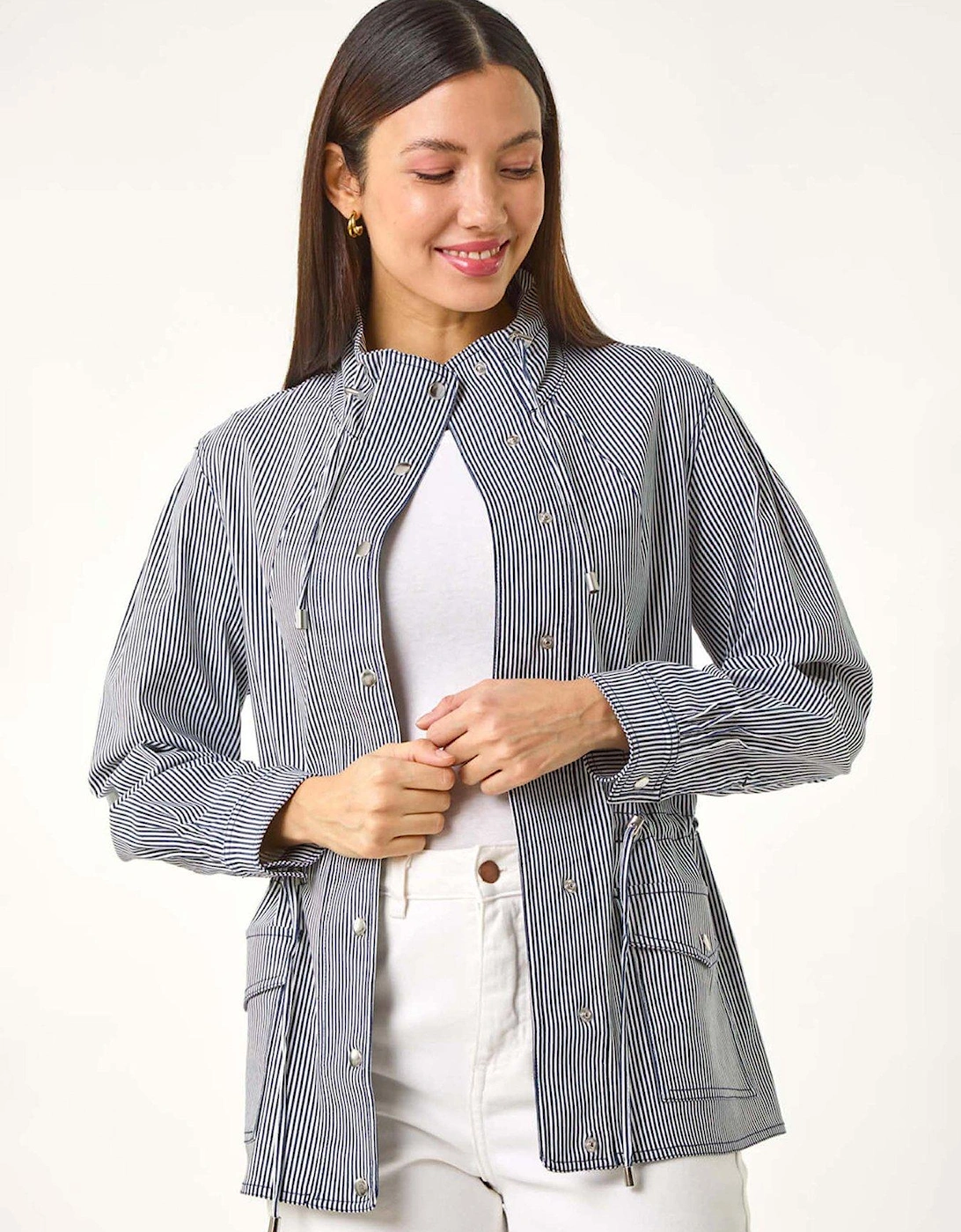 Stripe Safari Jacket - Navy, 2 of 1