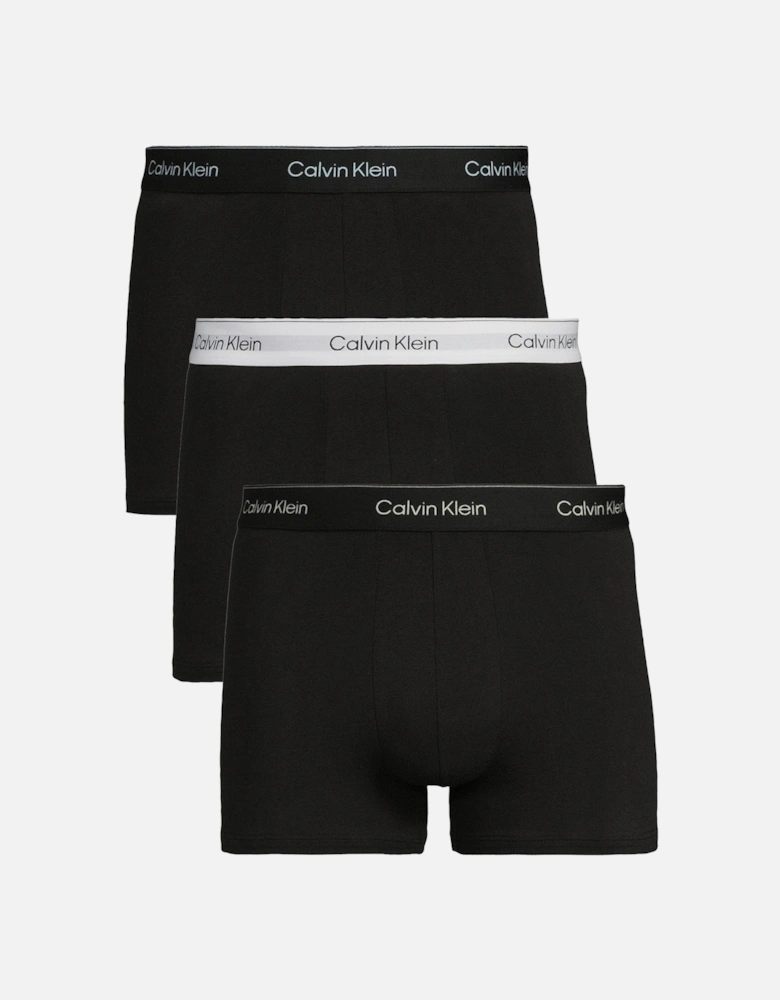Icon Cotton Stretch 3 Pack Contour Trunks - Black