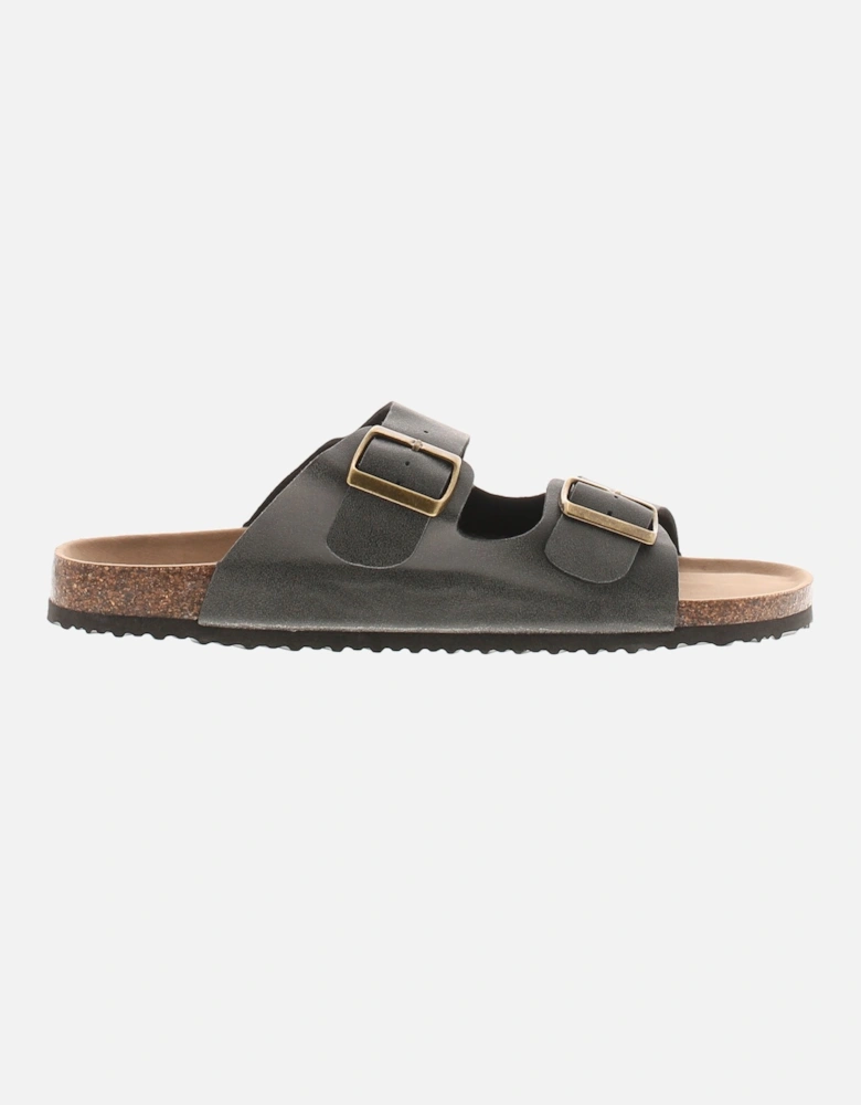 Mens Mule Sandals Bill Buckle Fastening black UK Size