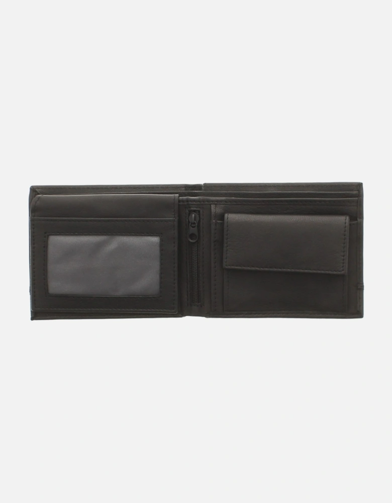 Wallet RFID Protected Stud Pocket and Zip Pocket Stout Leather black