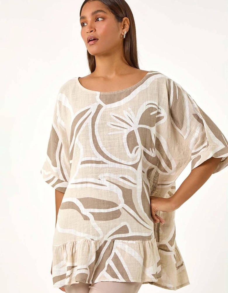 Cotton Oversized Leaf Tunic Top