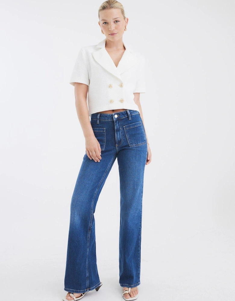 Relaxed High Rise Flare - Medium Denim