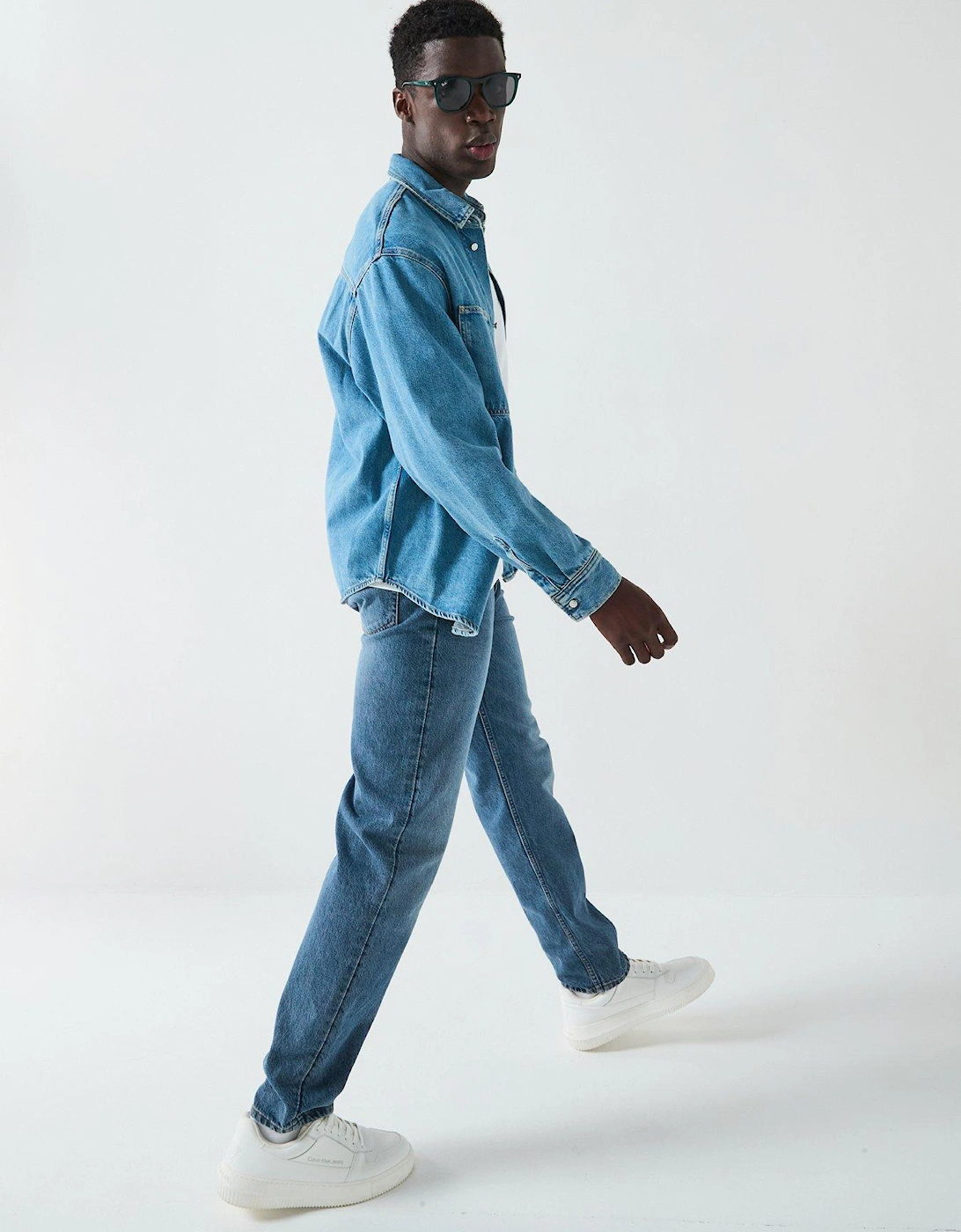 Relaxed Denim Long Sleeve Shirt - Blue