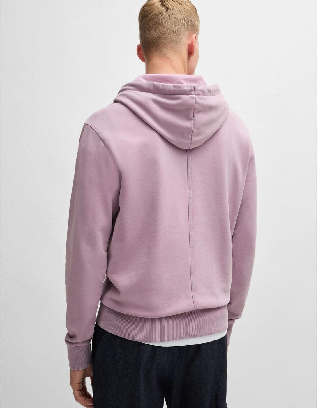 Logo Detail Peached-Cotton Hoodie