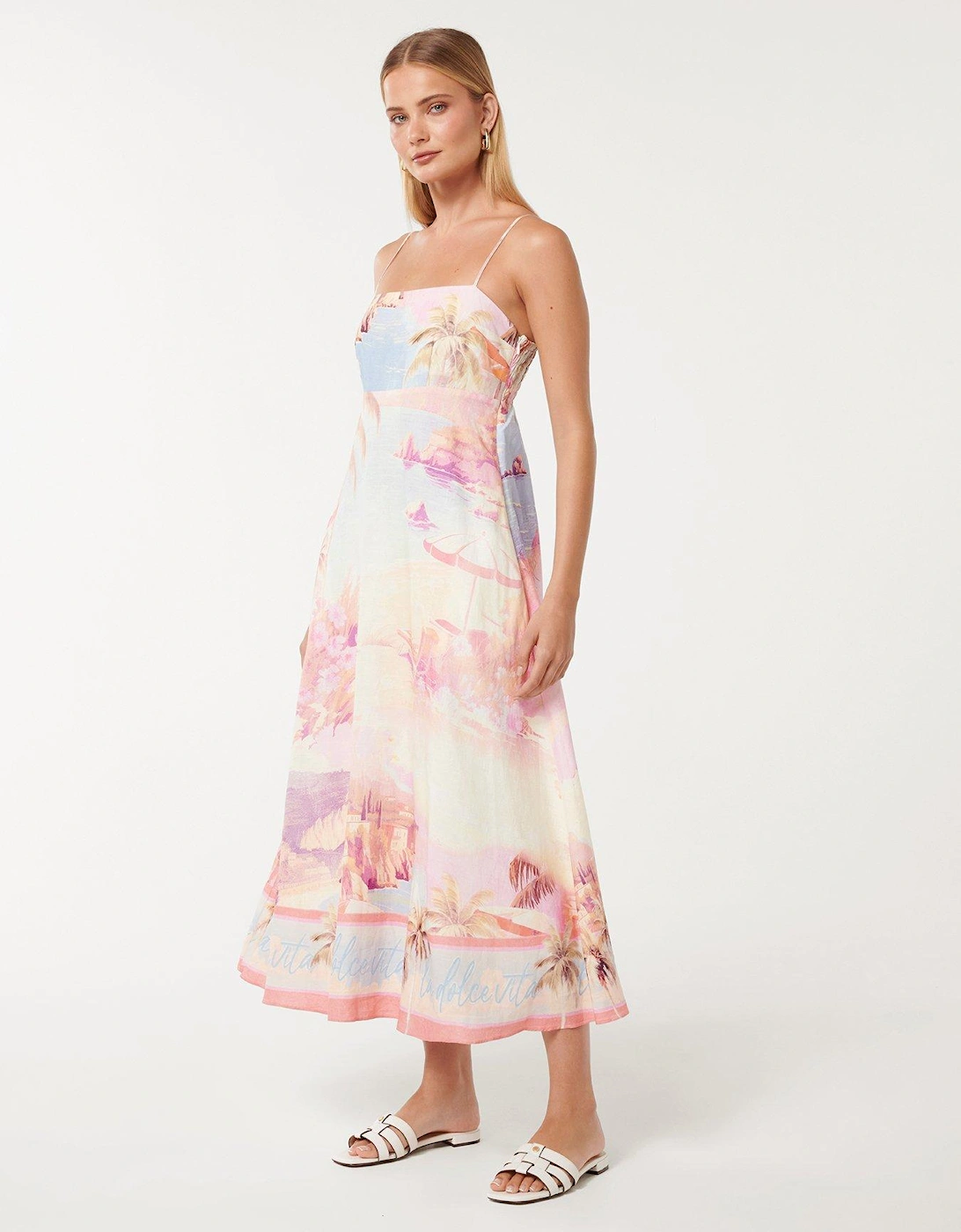 Joanne Linen Italian Midi Dress, 2 of 1