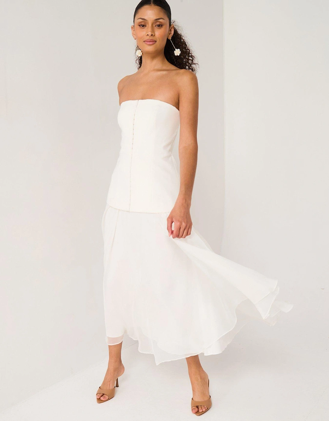 Alexis Hook and Eye Sheer Midi - Cream, 2 of 1