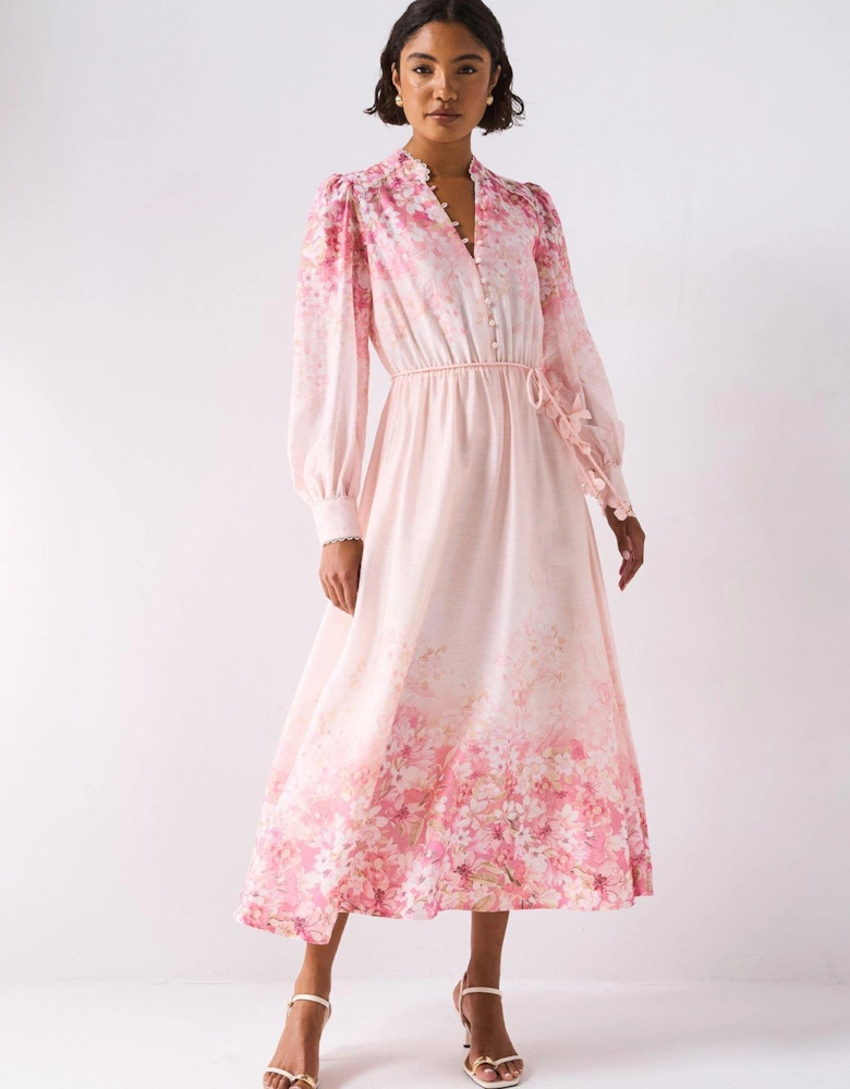 Courtney Placement Print Maxi - Pink