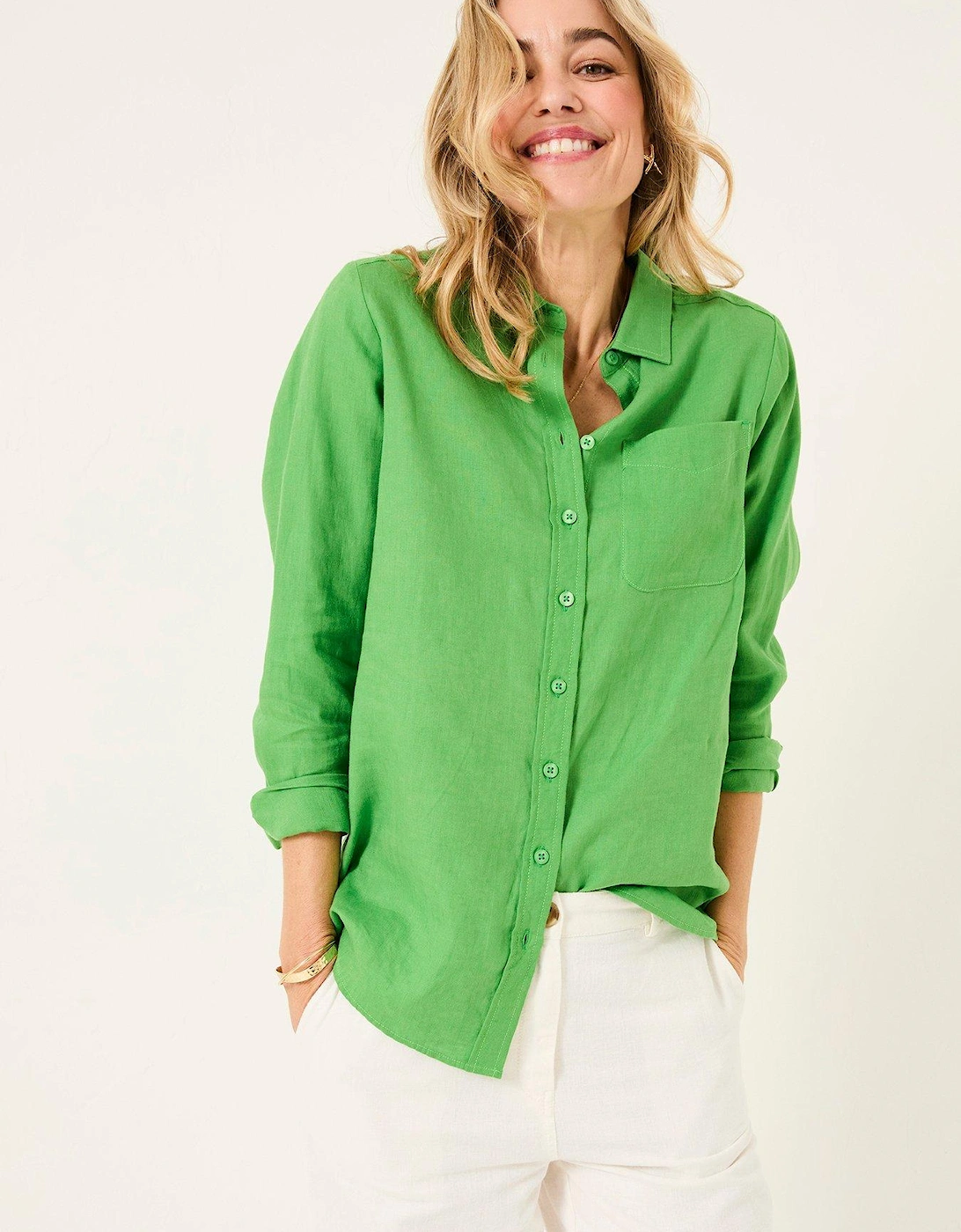 Olivia Linen Shirt - Green, 2 of 1