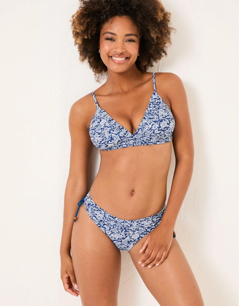 Bonne Woodblock Bikini Bottom - Blue