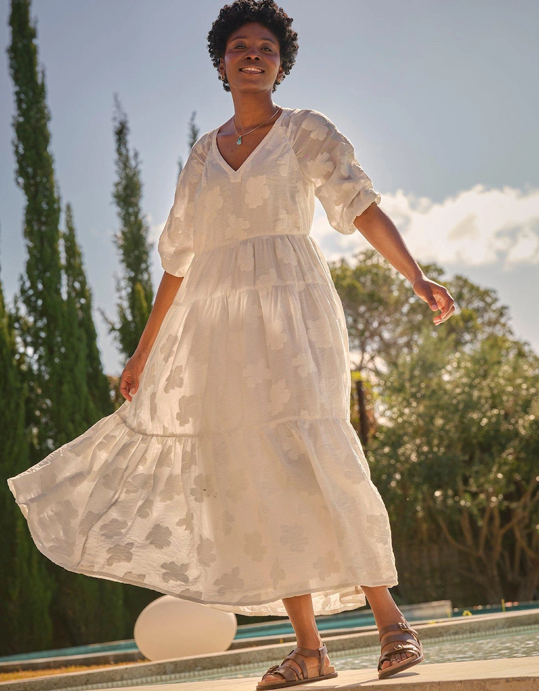Jacquard Dress - White, 2 of 1