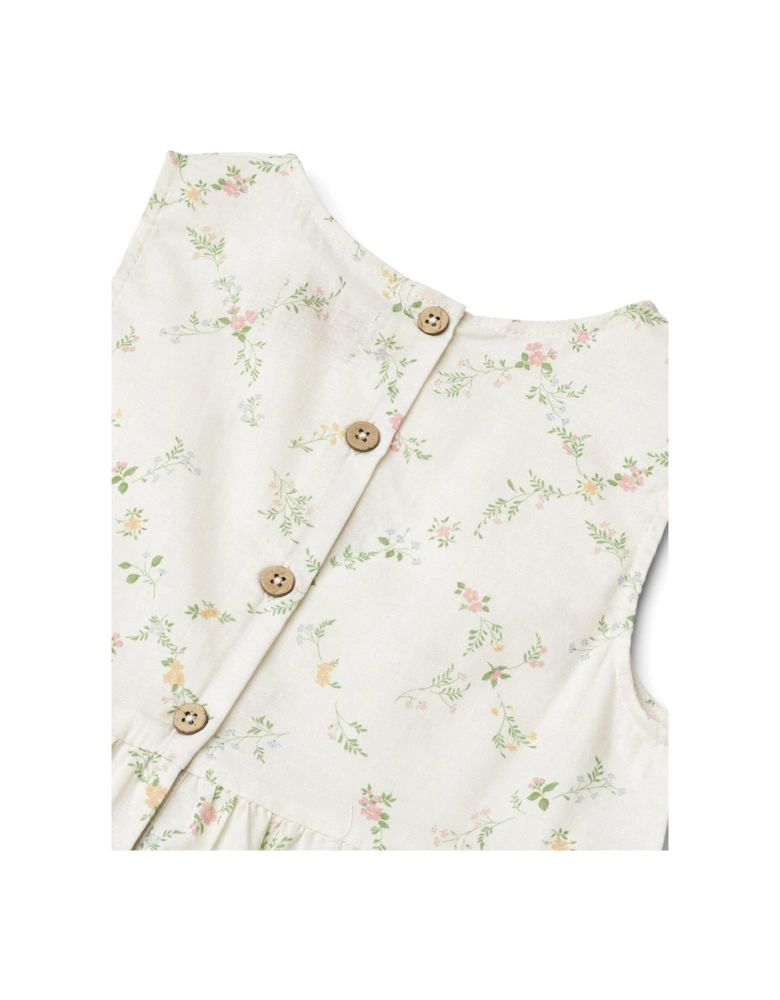 Girls Luise Sleeveless Floral Dress - Cream