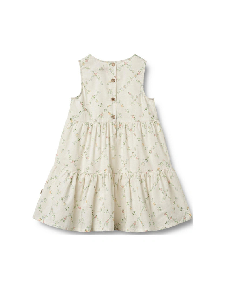 Girls Luise Sleeveless Floral Dress - Cream