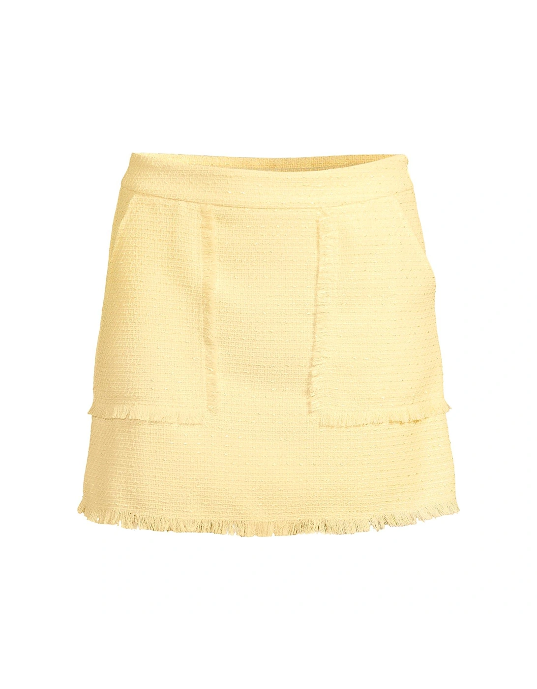 Co-Ord Frayed Hem Mini Skirt - Yellow 