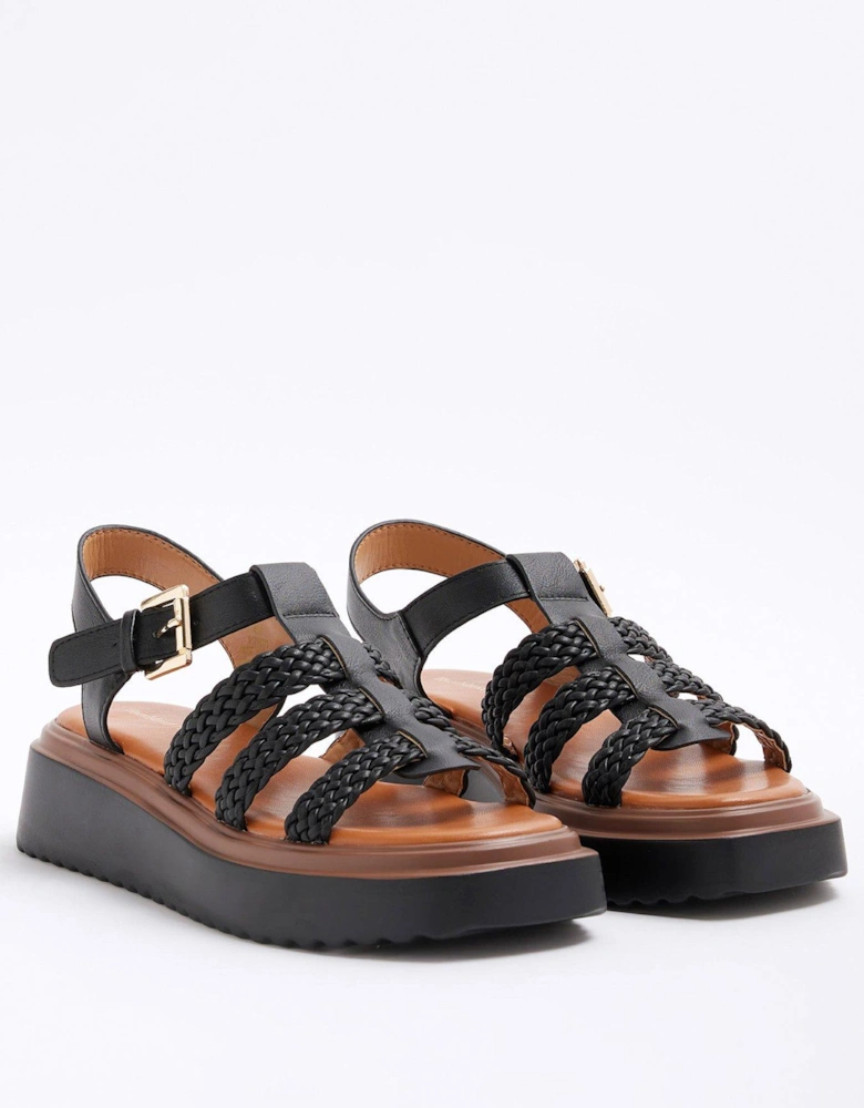 Fisherman Flatform Sandal - Black