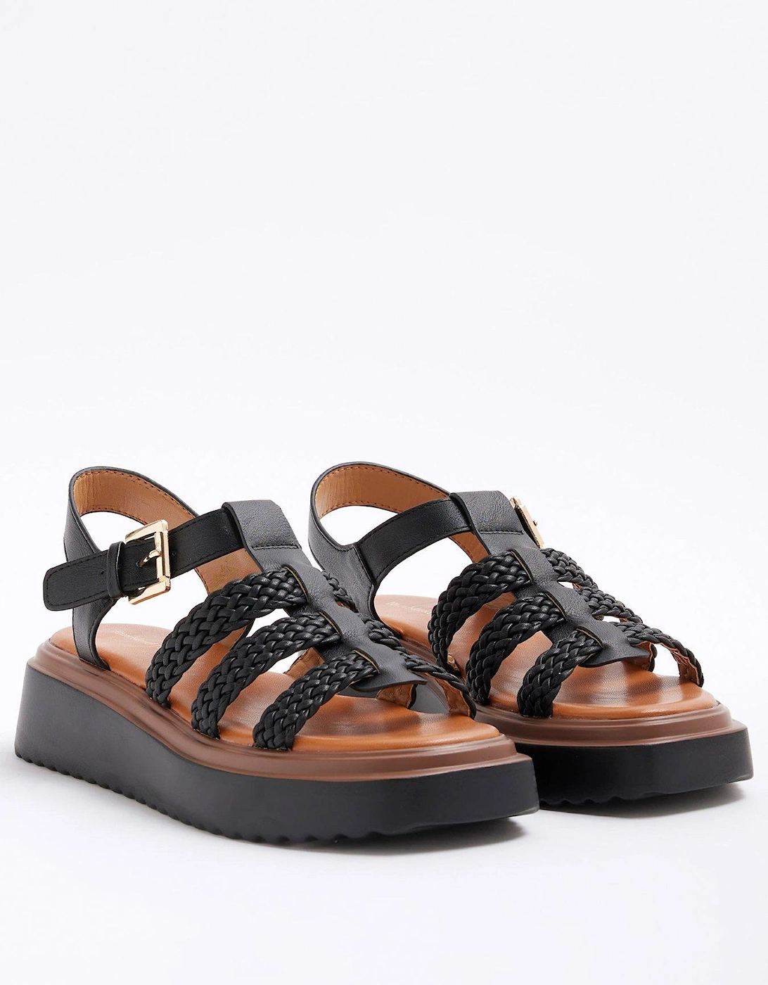 Fisherman Flatform Sandal - Black