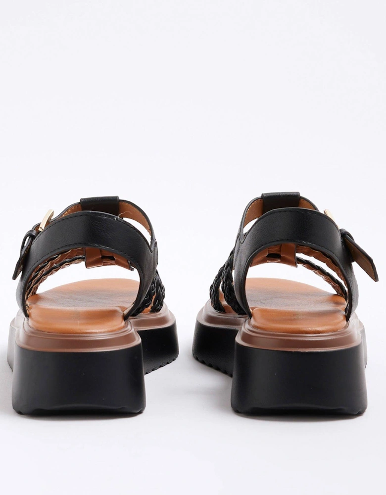 Fisherman Flatform Sandal - Black
