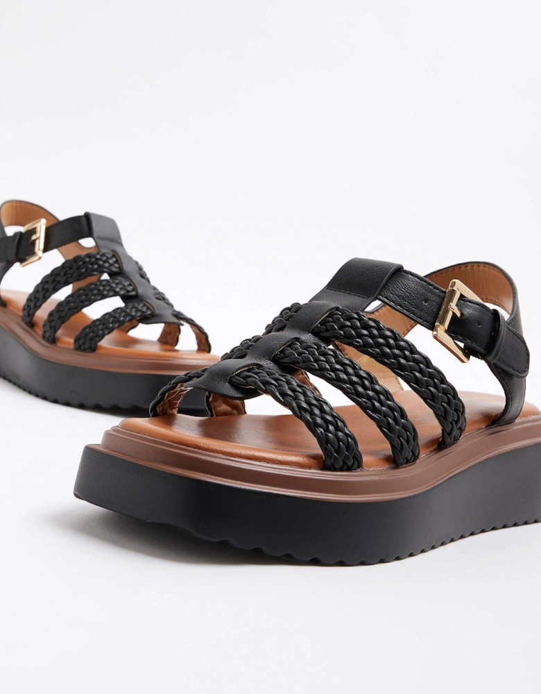 Fisherman Flatform Sandal - Black