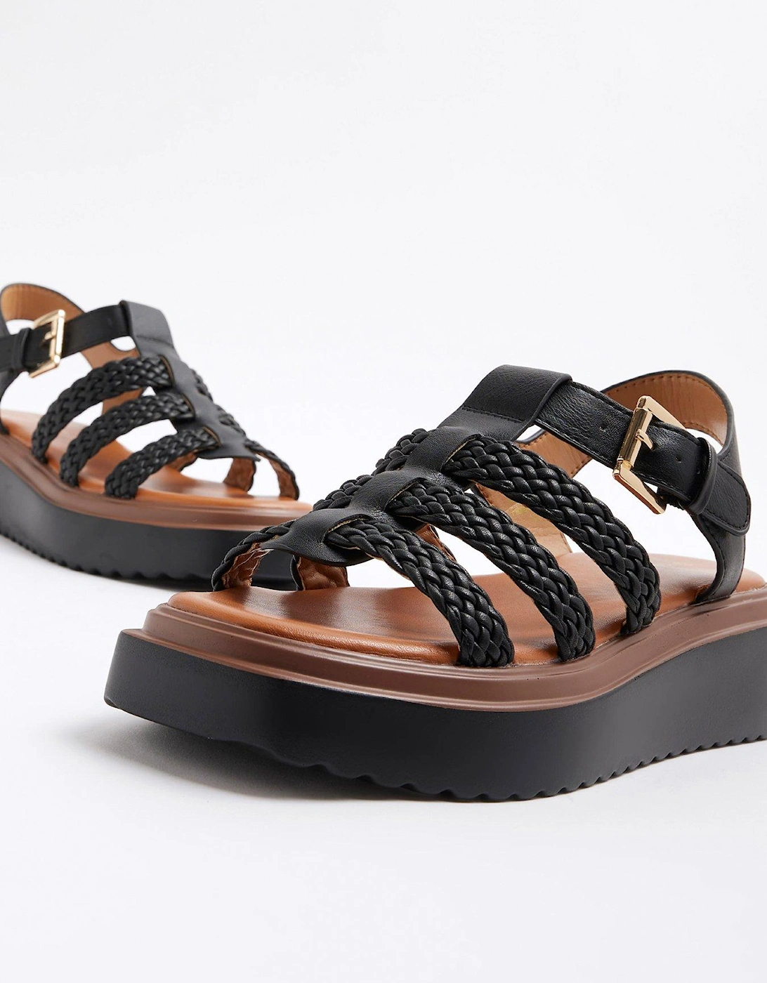 Fisherman Flatform Sandal - Black