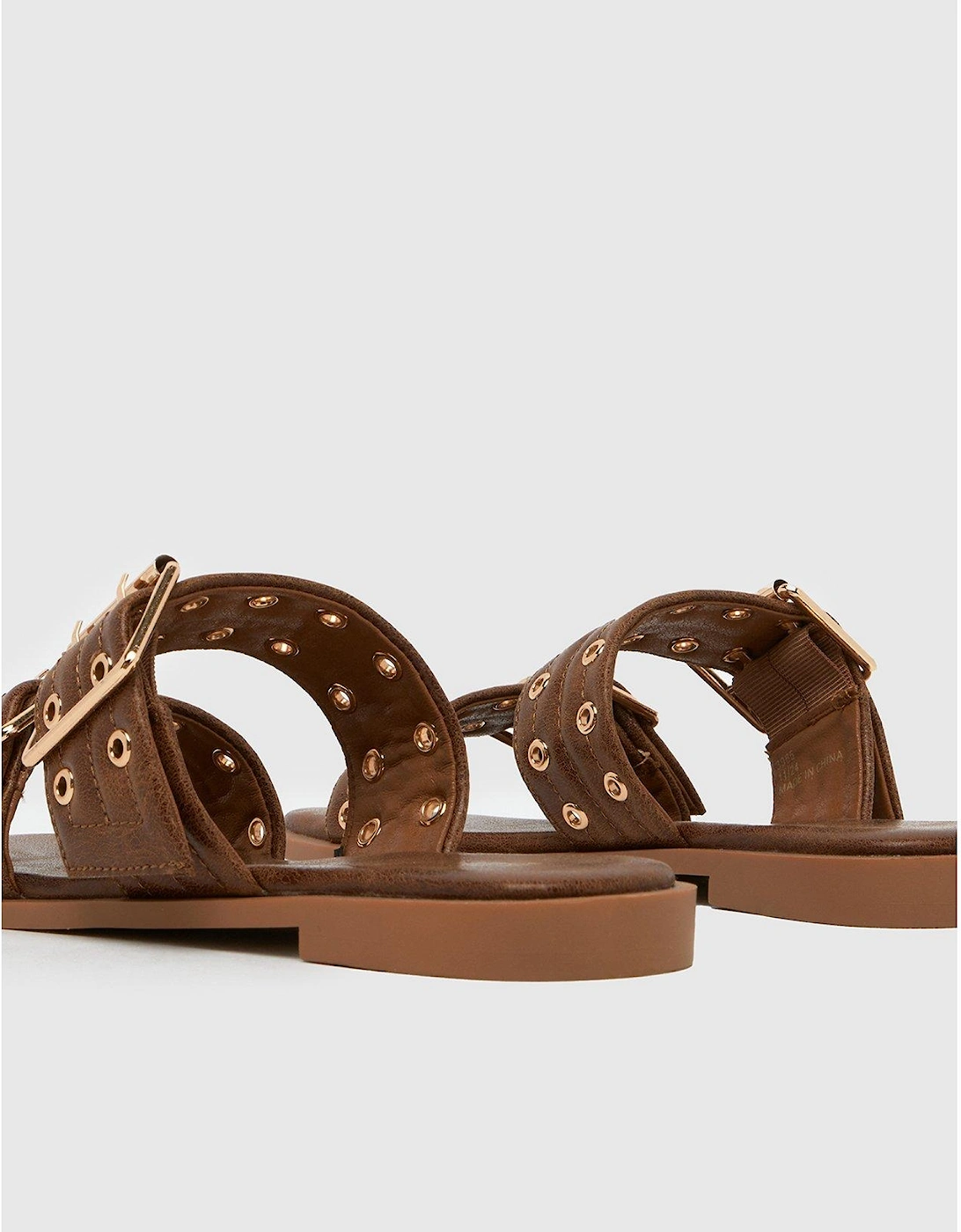 Tenika Buckle Detail Sandals - Tan