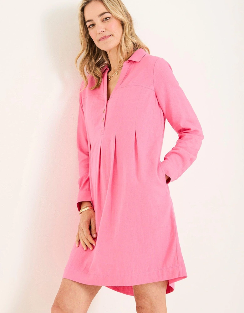 Lena Linen Dress - Pink