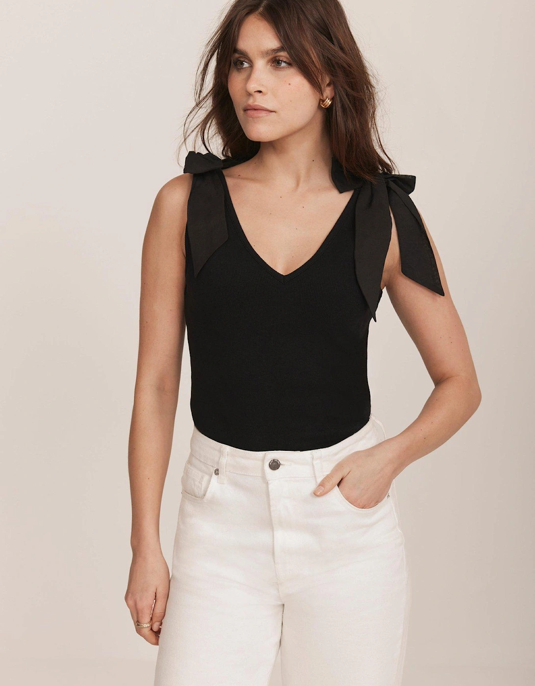 Bow Detail Vest - Black, 2 of 1