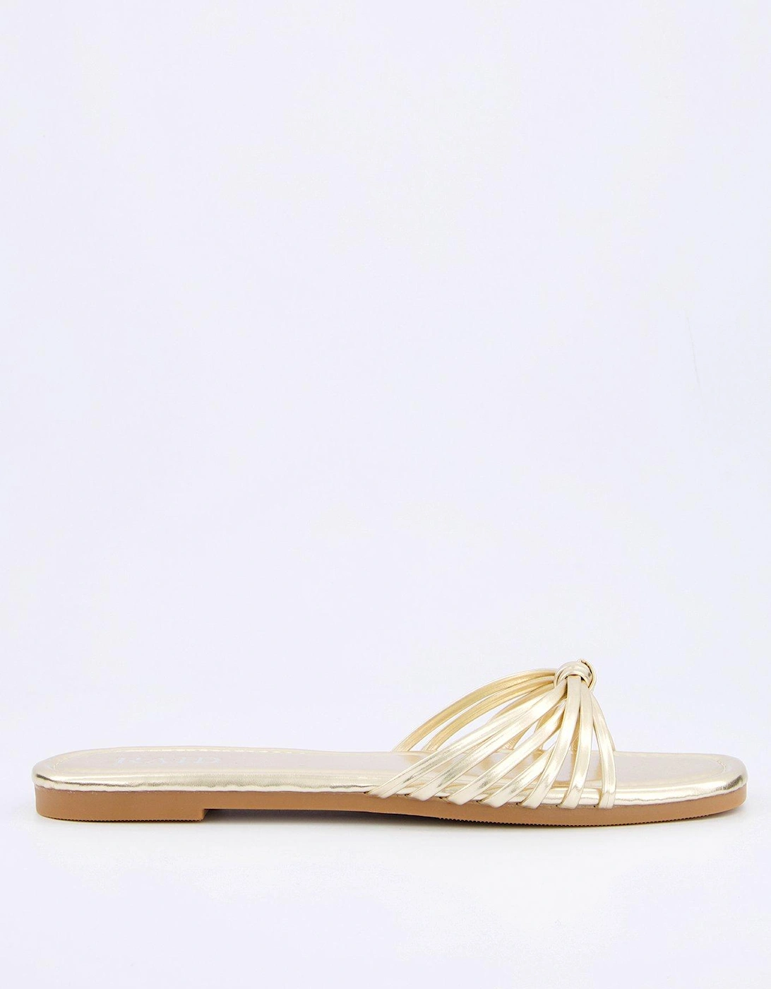 Wide Fit Bella Sandals - Flat - Gold