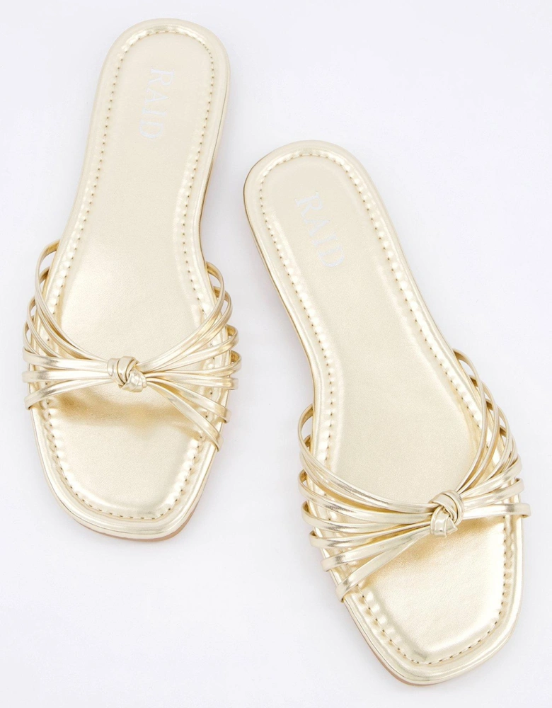 Wide Fit Bella Sandals - Flat - Gold