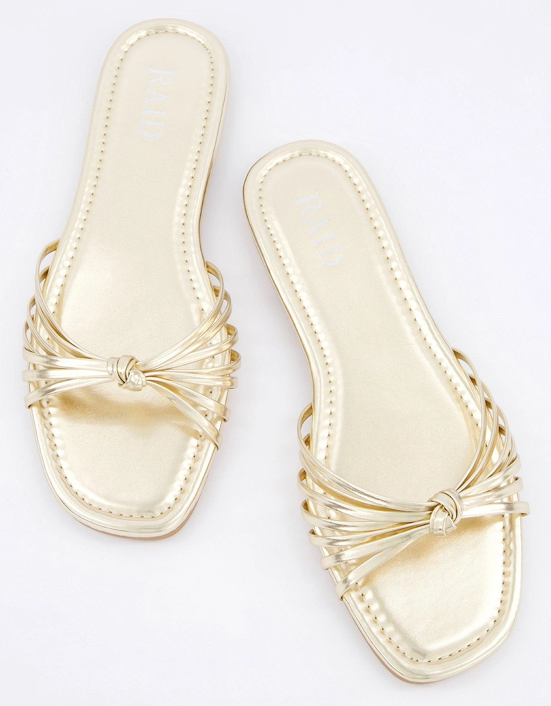 Wide Fit Bella Sandals - Flat - Gold