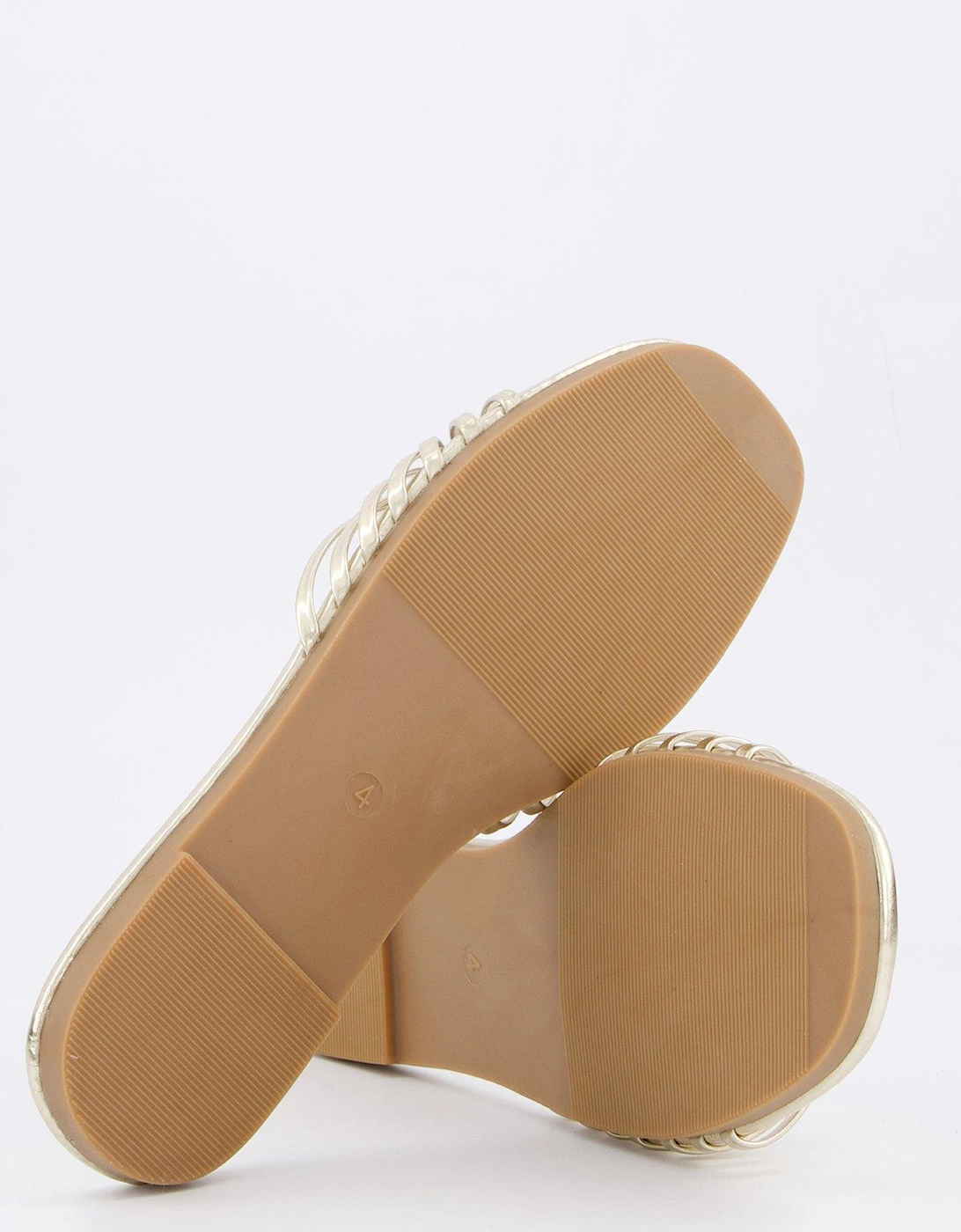 Wide Fit Bella Sandals - Flat - Gold