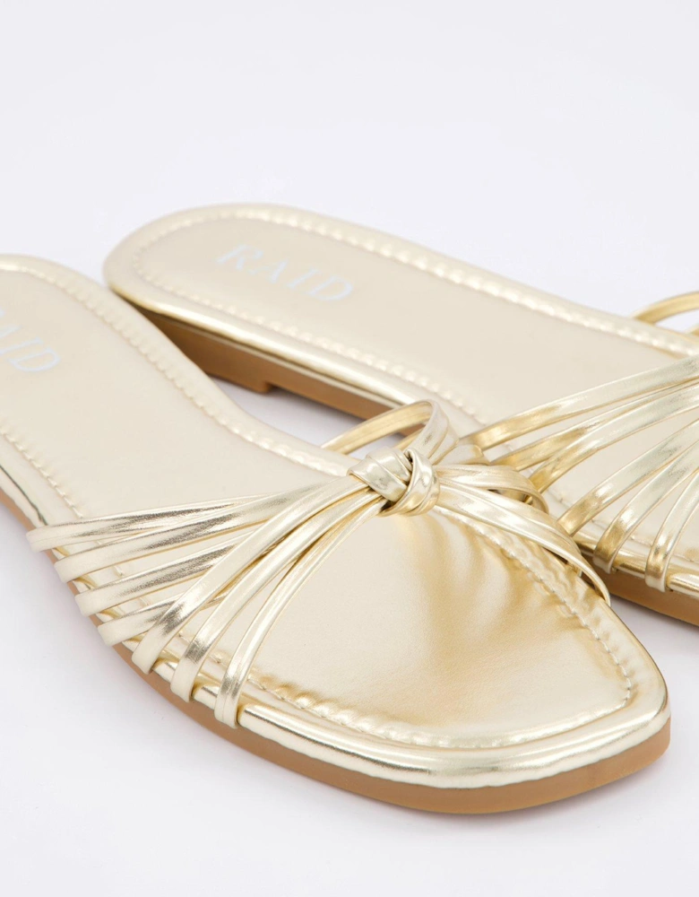 Wide Fit Bella Sandals - Flat - Gold