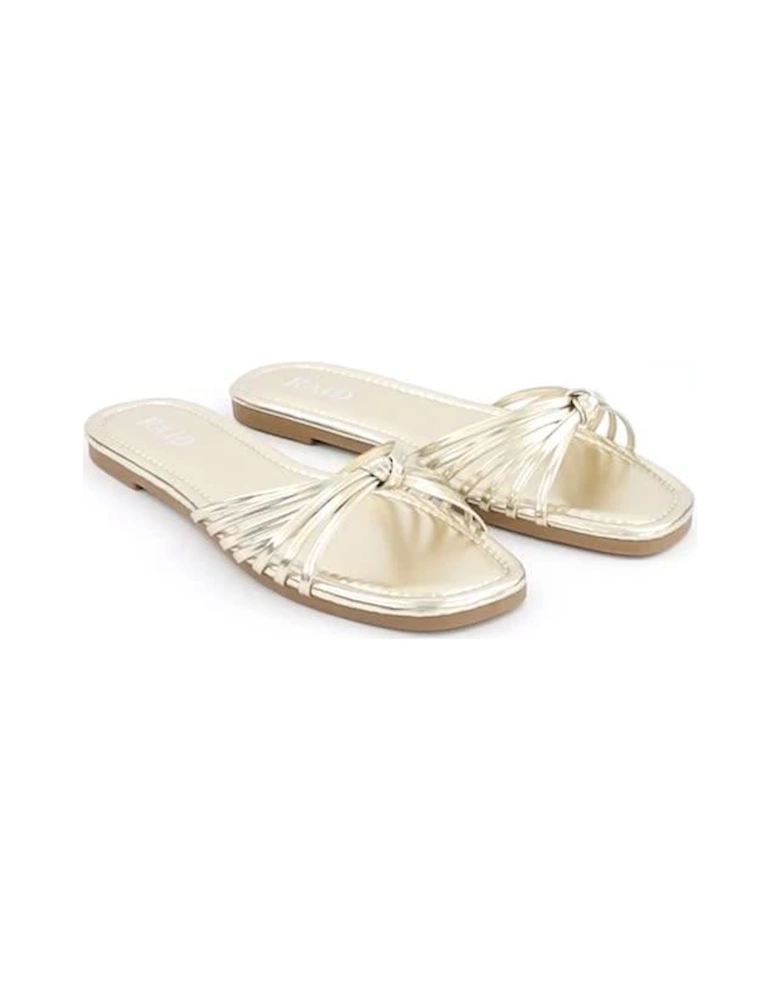 Wide Fit Bella Sandals - Flat - Gold