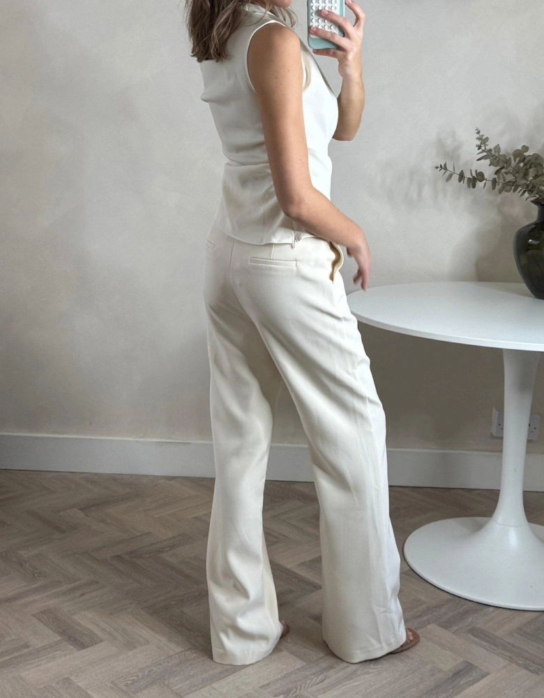 Tailored Straight Leg Trouser - Cream