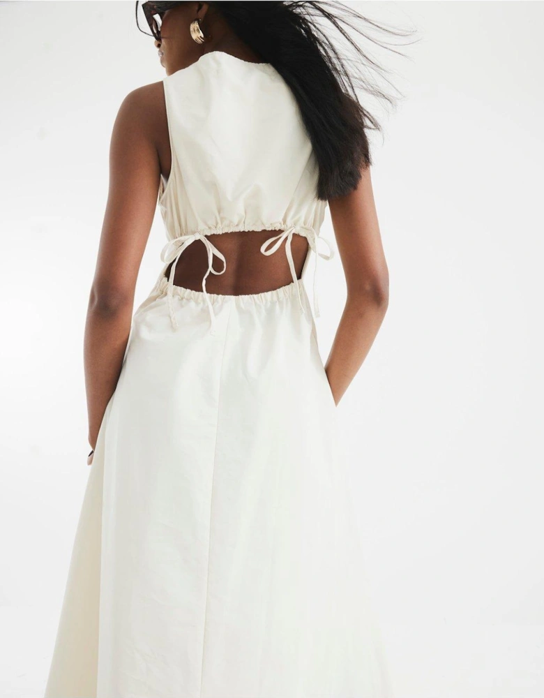 Cut Out Maxi Dress - Cream