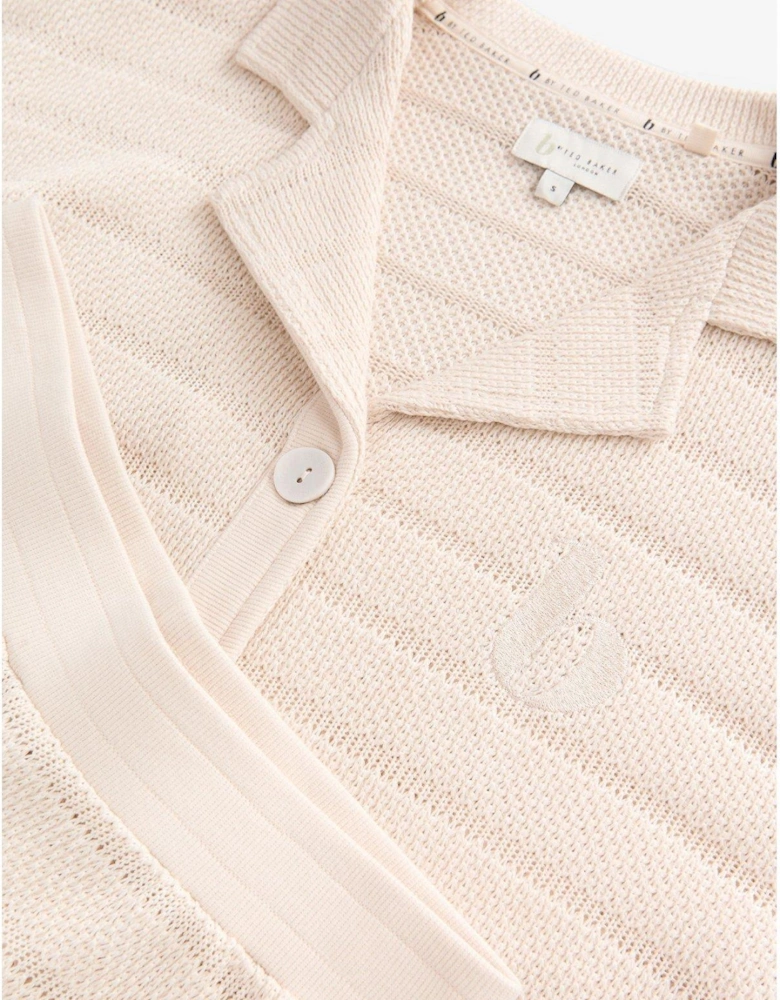 Button Through Knitted Pyjamas - Cream