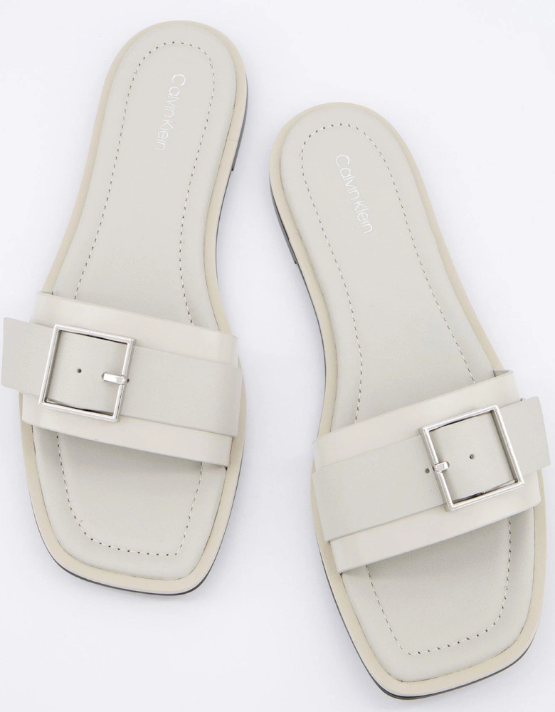 Flat Buckle Slide-white